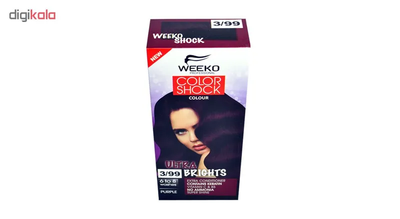 کیت رنگ مو ویکو مدل color shock شماره 3/99 حجم 80 میلی لیتر رنگ بنفش - تصویر 3
