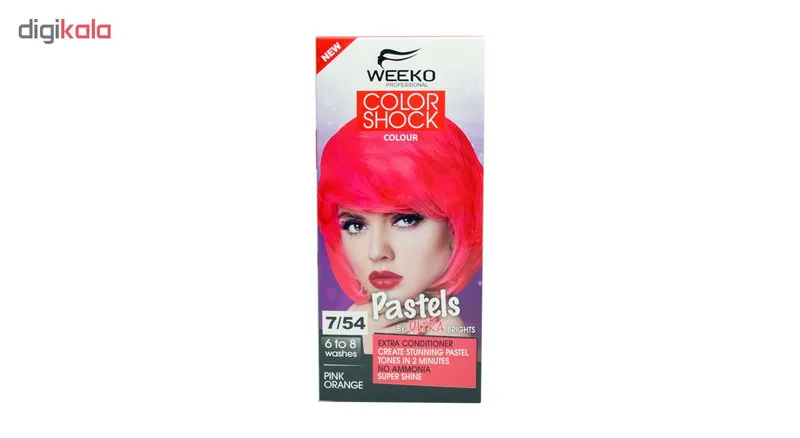 کیت رنگ مو ویکو مدل color shock شماره 7/54 حجم 80 میلی لیتر رنگ صورتی نارنجی - تصویر 2