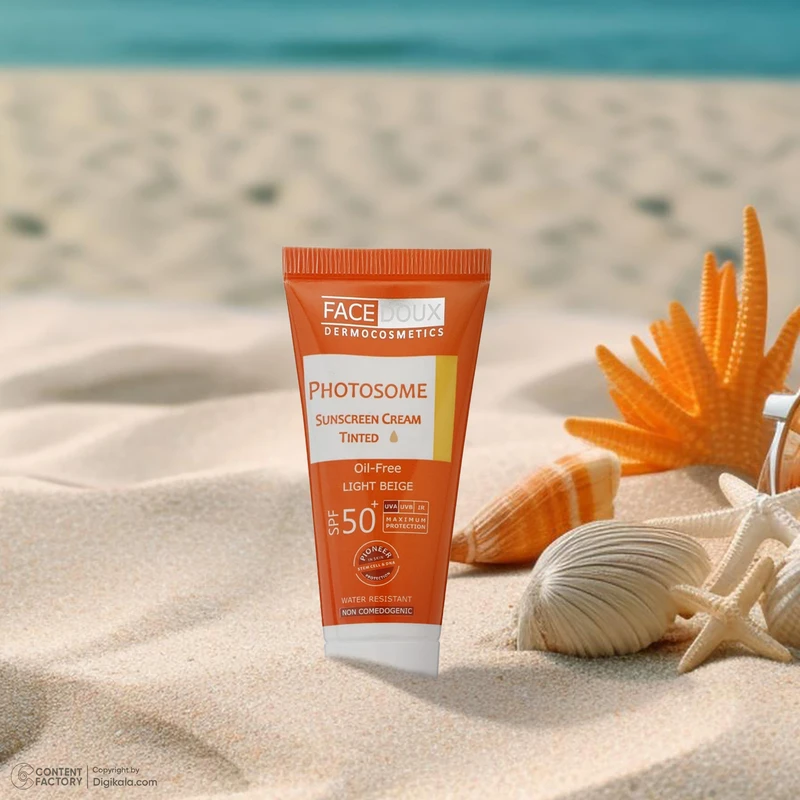 کرم ضد آفتاب رنگی فیس دوکس، SPF 50، مدل فتوزوم، مناسب انواع پوست با تنالیته روشن و حجم 40 میلیلیتر، غیر کومدونزا، ضد آب، محافظتکننده در برابر اشعههای UVA و UVB، دارای فرمولاسیو - نمای 1