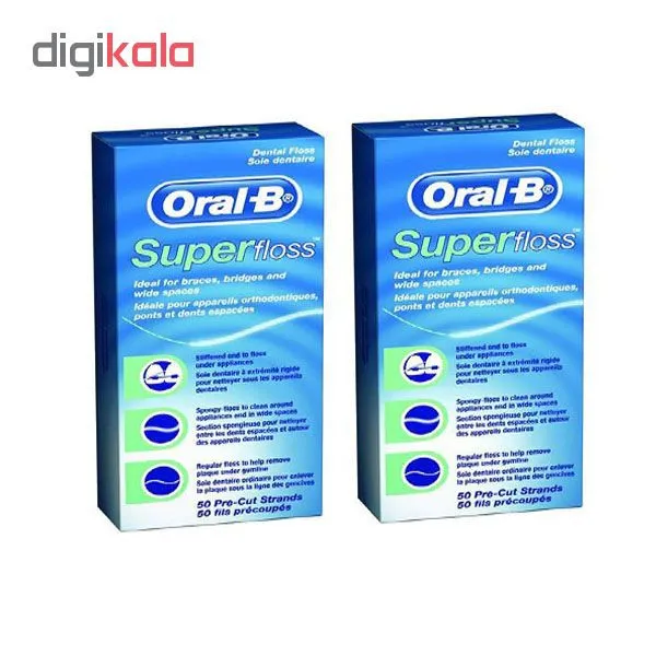 نخ دندان اورال-بی مدل Super Floss بسته 2 عددی - تصویر 2