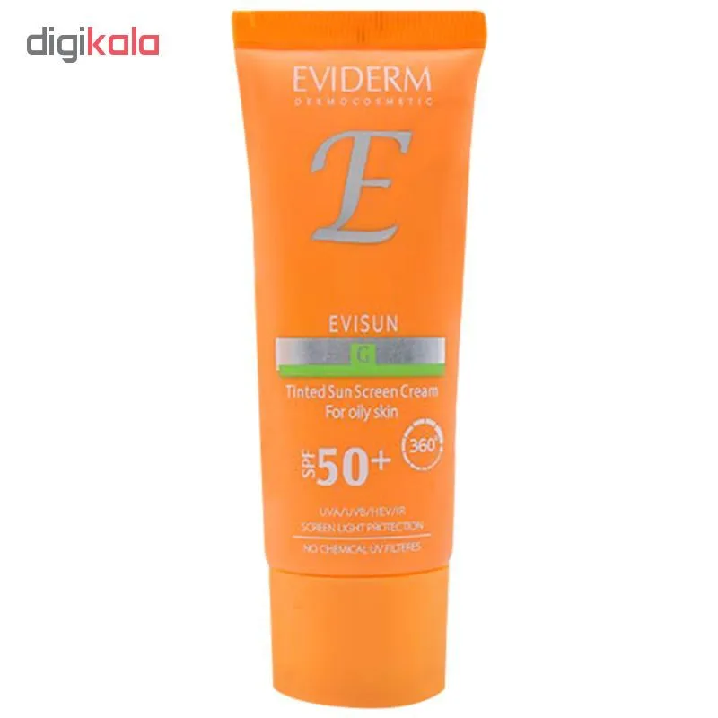 کرم ضد آفتاب رنگی اویدرم SPF50 مدل Evisun مناسب پوست های چرب حجم 40 میلی لیتر  - تصویر 4