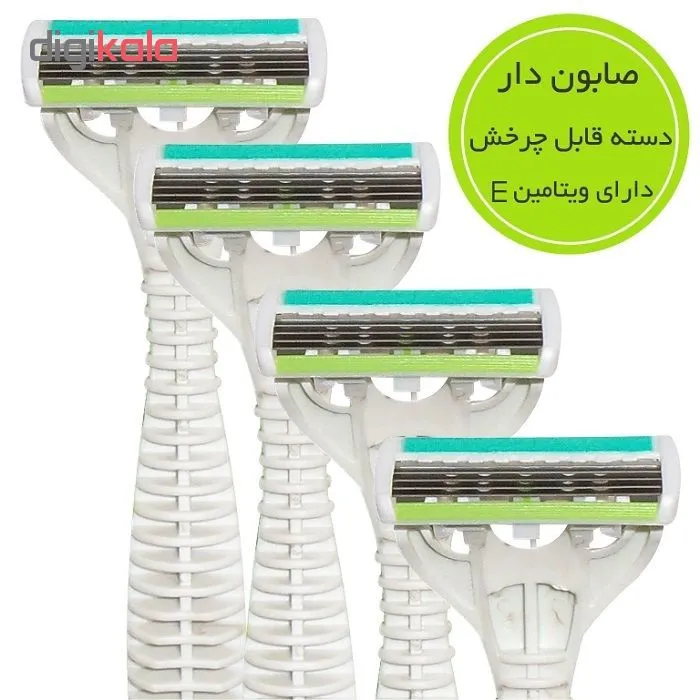 خود تراش سوپرنیکس مدل 5 blade بسته 4 عددی - تصویر 2