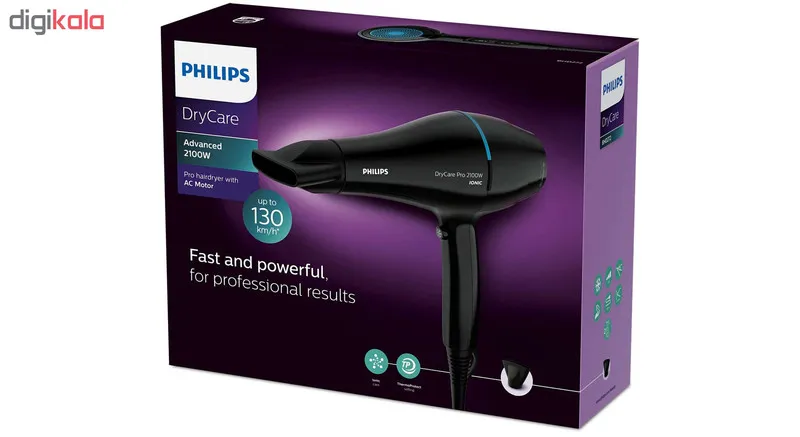 سشوار حرفهای 2100 وات فیلیپس مدل BHD272، موتور AC، وزن 780 گرم، دارای سری دیسپانسر با ویژگی صافکنندگی، حجمدهندگی، با قابلیت باد سرد - تصویر 6