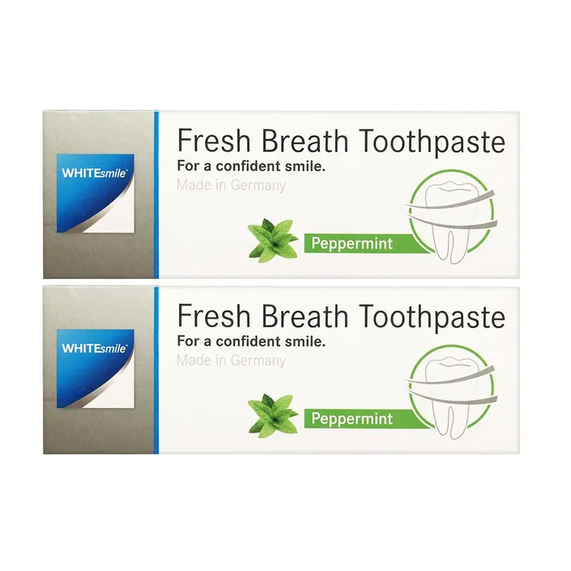خمیر دندان وایت اسمایل مدل از بین برنده باکتری ها و بوی بد دهان Fresh Breath حجم 75 میلی گرم مجموعه دو عددی