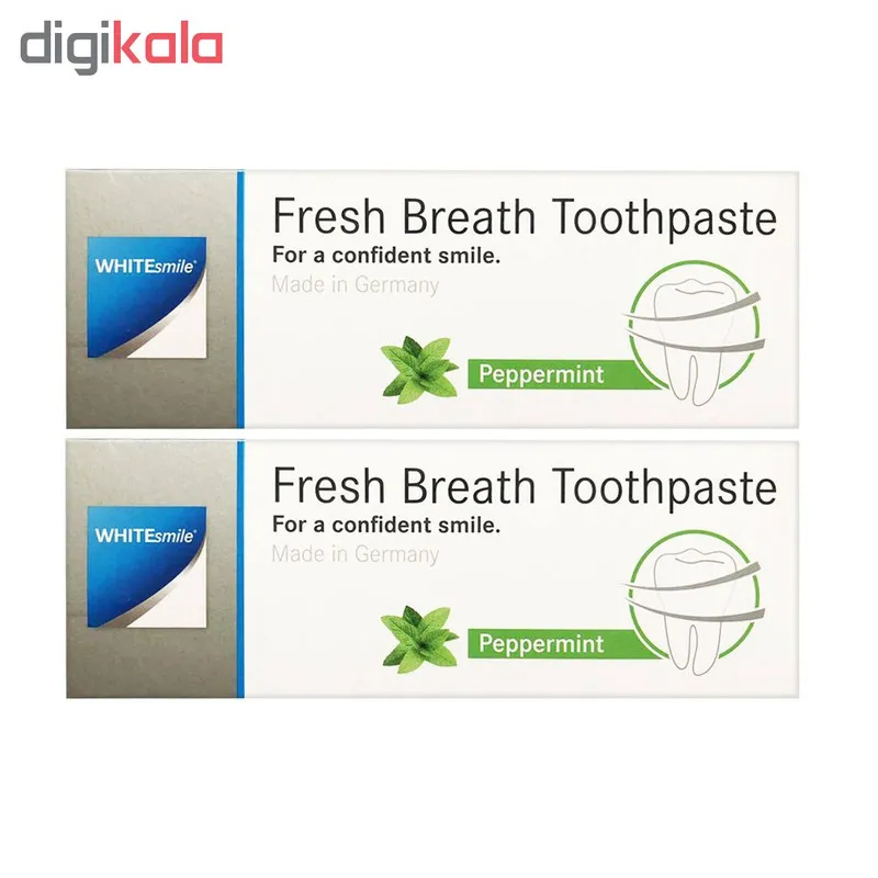 خمیر دندان وایت اسمایل مدل از بین برنده باکتری ها و بوی بد دهان Fresh Breath حجم 75 میلی گرم مجموعه دو عددی - تصویر 2