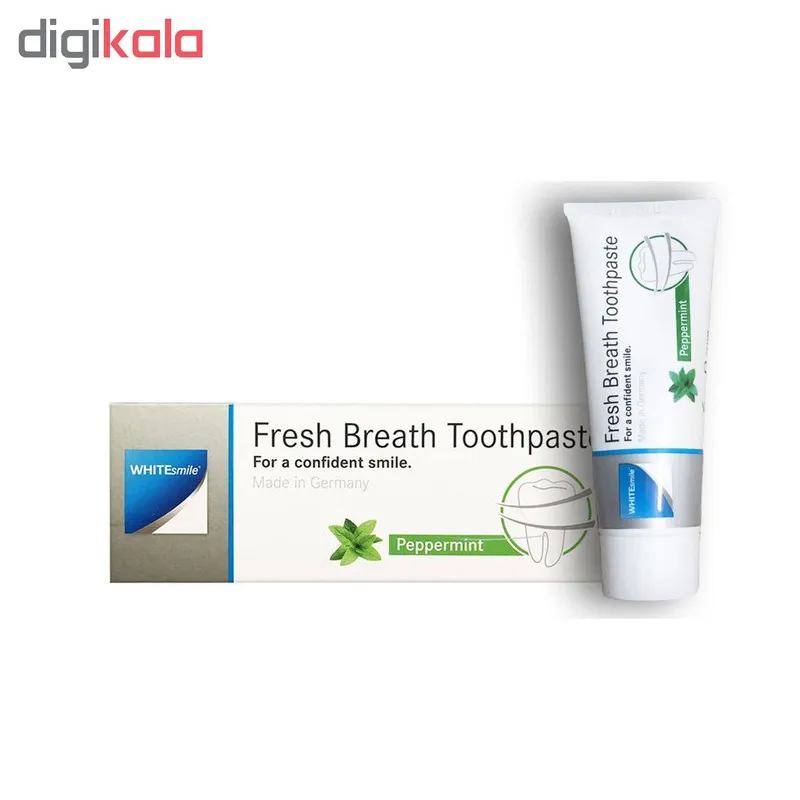 خمیر دندان وایت اسمایل مدل از بین برنده باکتری ها و بوی بد دهان Fresh Breath حجم 75 میلی گرم مجموعه دو عددی - تصویر 3