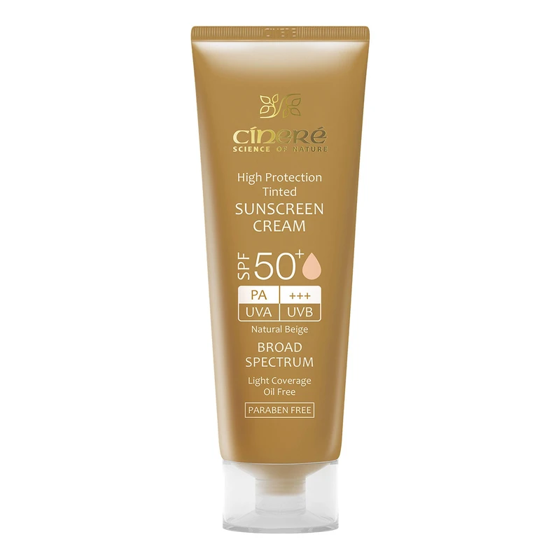 کرم ضد آفتاب رنگی سینره، SPF 50، مدل Natural Beige، مناسب انواع پوست با تنالیته متوسط و حجم 50 میلی‌لیتر، محافظت‌کننده در برابر اشعه‌های UVA و UVB، مرطوب‌کننده و فاقد پارابن، PA+++ - نمای 1
