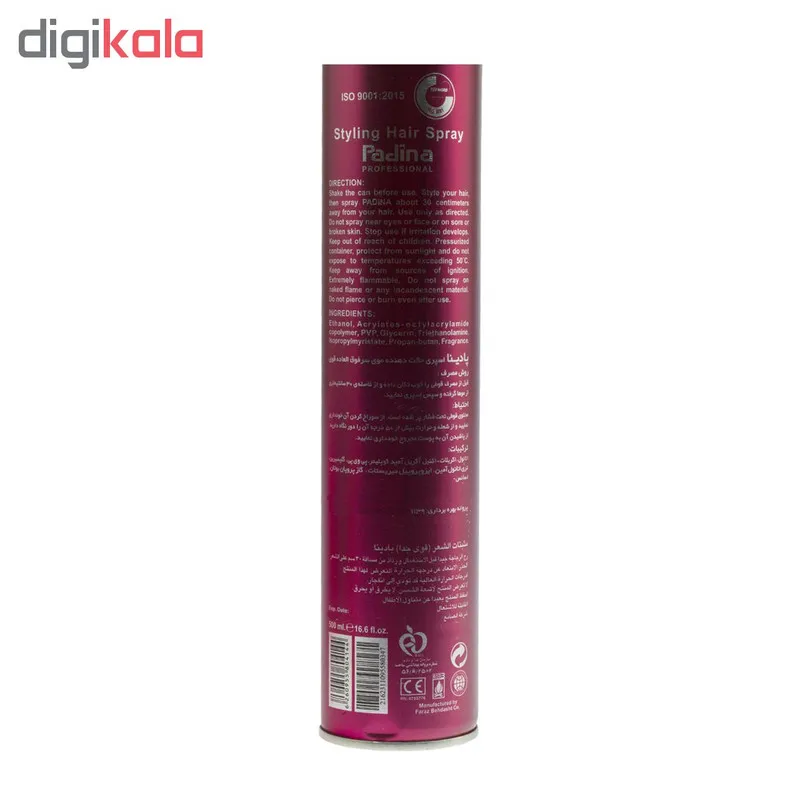 اسپری حالت دهنده مو پادینا مدل Super Strong حجم 500 میلی لیتر - تصویر 3