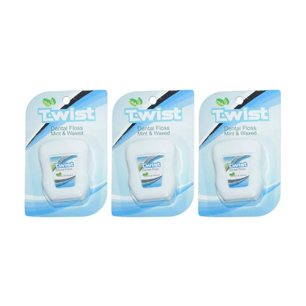 نخ دندان توییست مدل mint بسته 3 عددی