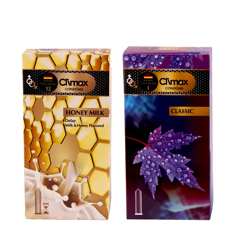 کاندوم کلایمکس مدل classic بسته 12 عددی به همراه کاندوم مدل honey milk بسته 12 عددی - تصویر 2