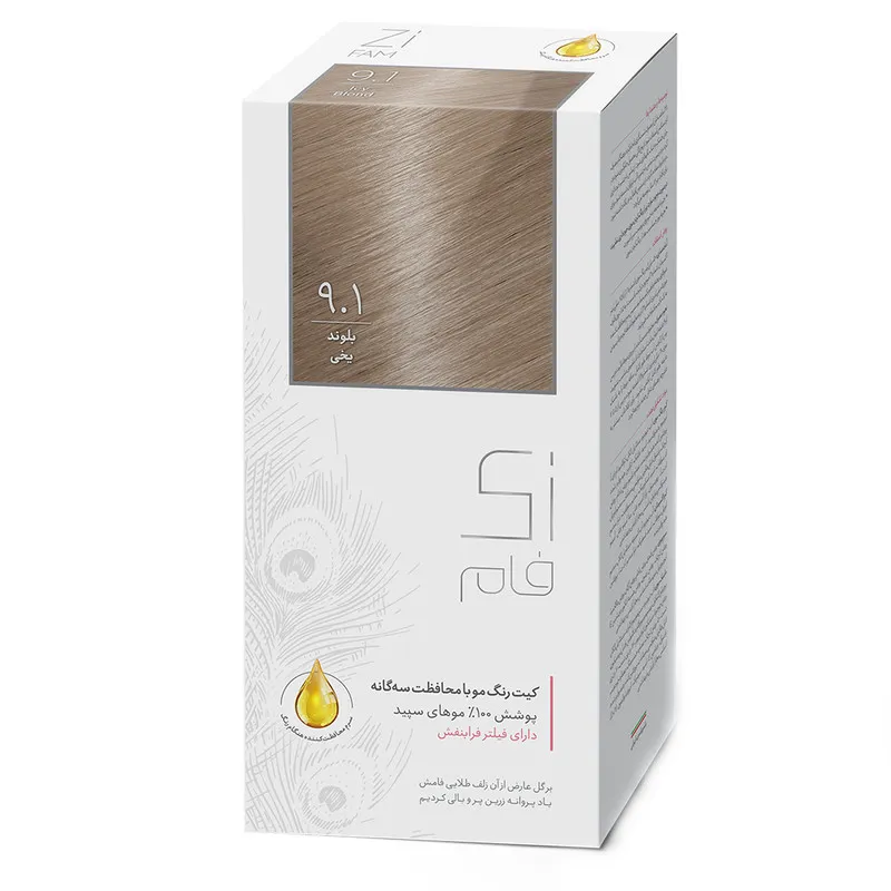کیت رنگ مو زی فام شماره 9.1 حجم 50 میلی لیتر بلوند یخی - تصویر 2