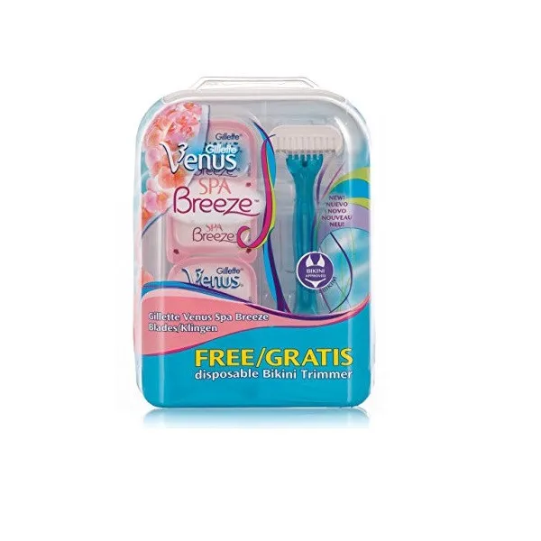 خود تراش ژیلت مدل Venus Bikini به همراه تیغ یدک مدل Venus Spa Breeze بسته 4 عددی - تصویر 2