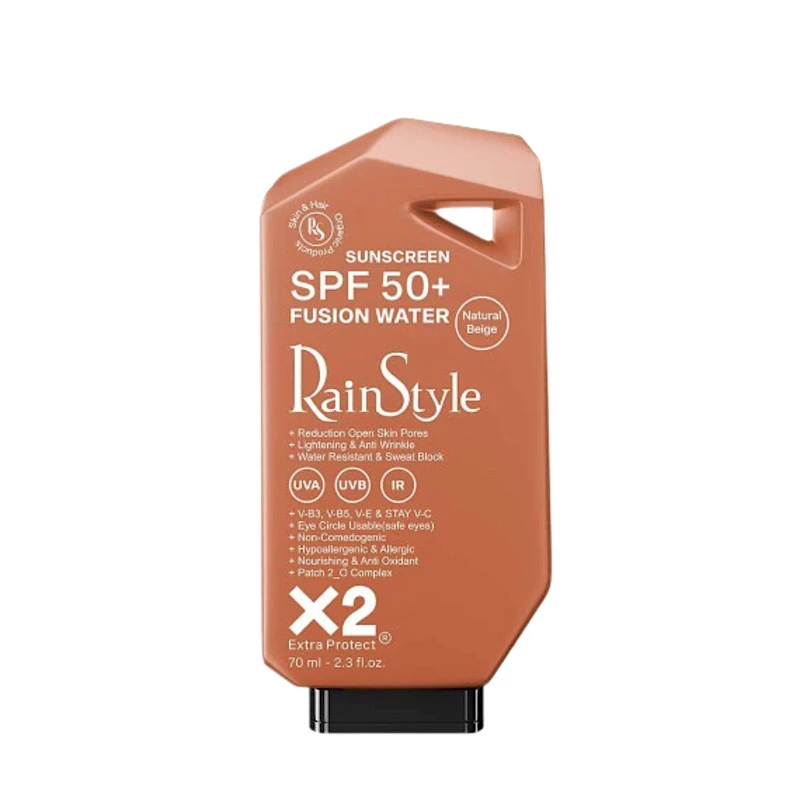 کرم ضدآفتاب رنگی رین استایل، SPF50، مدل فیوژن واتر، مناسب انواع پوست با تنالیته متوسط و حجم 70 میلی‌لیتر، ضد آب، محافظت‌کننده در برابر اشعه‌های UVA و UVB، غیر کومدون‌زا و فاقد پارا - نمای 5
