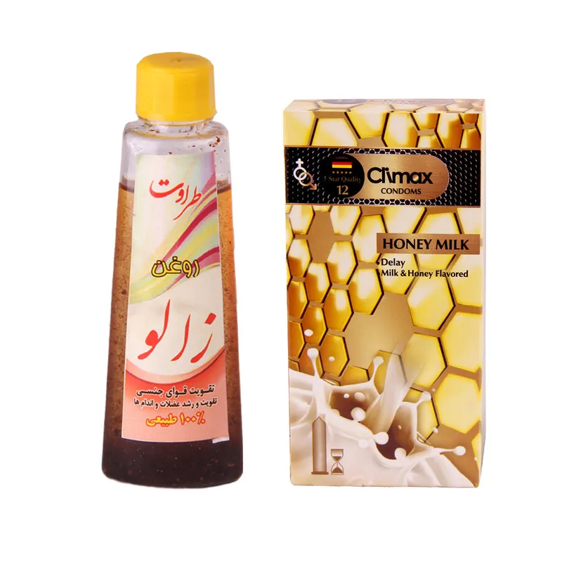 کاندوم کلایمکس مدل honeyh milk 12 بسته 12 عددی به همراه روغن زالو طراوت کد 60 حجم 60 میلی لیتر - تصویر 2
