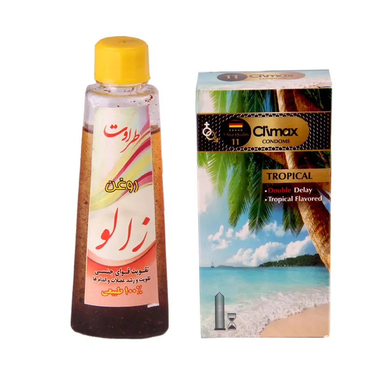 کاندوم کلایمکس مدل tropical 11 بسته 12 عددی به همراه روغن زالو طراوت کد 60 حجم 60 میلی لیتر - تصویر 2