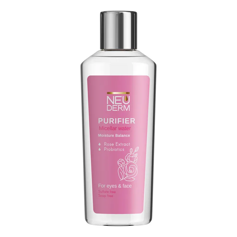 محلول پاک‌کننده آرایش صورت نئودرم مدل Gentle Purifer مناسب برای انواع پوست حجم 200 میلی‌لیتر
