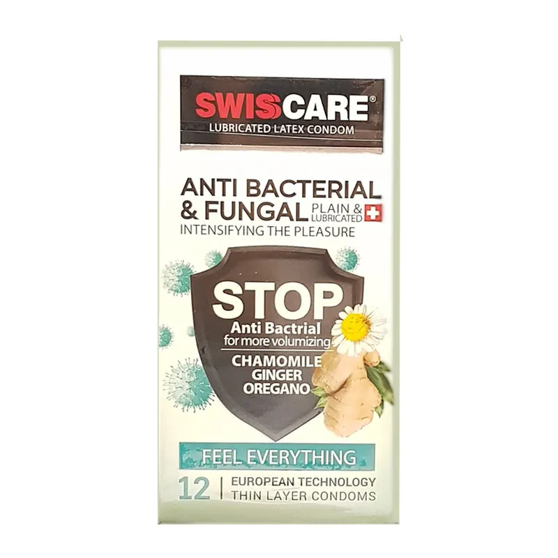 کاندوم سوئیس کر مدل ANTI BACTERIAL&FUNGAL بسته 12 عددی - تصویر 2