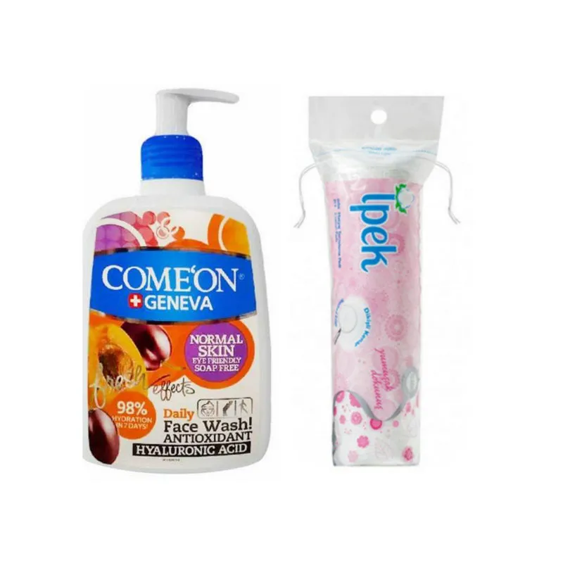 ژل شستشو صورت کامان مدل Normal Skin حجم 500 میلی لیتر به همراه پد پاک کننده آرایش ایپک بسته 70 عددی - تصویر 2