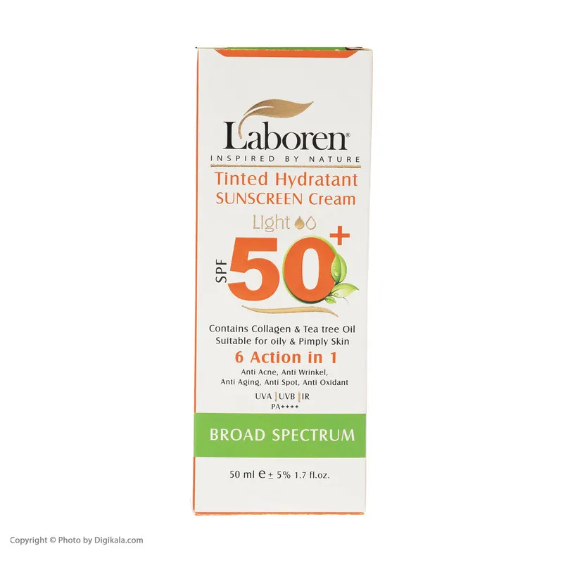 کرم ضد آفتاب رنگی لابورن +SPF50 کد 01 حجم 50 مناسب پوست های چرب حجم 50 میلی‌لیتر - تصویر 4
