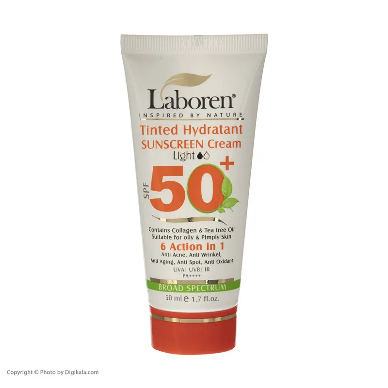 کرم ضد آفتاب رنگی لابورن +SPF50 کد 01 حجم 50 مناسب پوست های چرب حجم 50 میلی‌لیتر - تصویر 5
