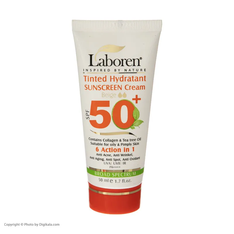 کرم ضد آفتاب رنگی صورت لابورن SPF 50 مدل 02 مناسب برای چرب حجم 50 میلیلیتر - تصویر 5