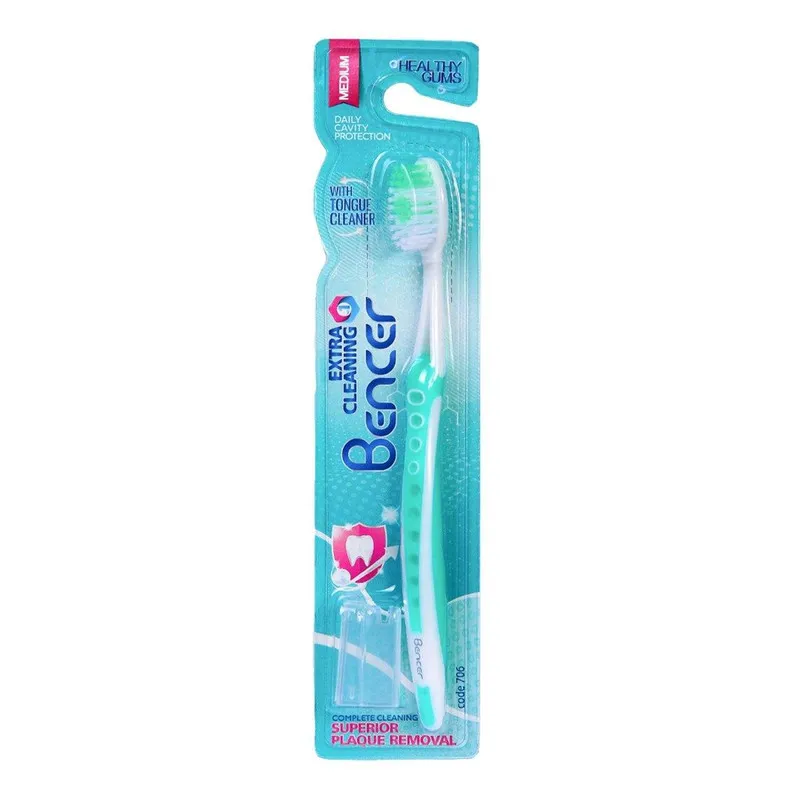 مسواک بنسر مدل Extra Cleaning با برس متوسط بسته 3 عددی - تصویر 3