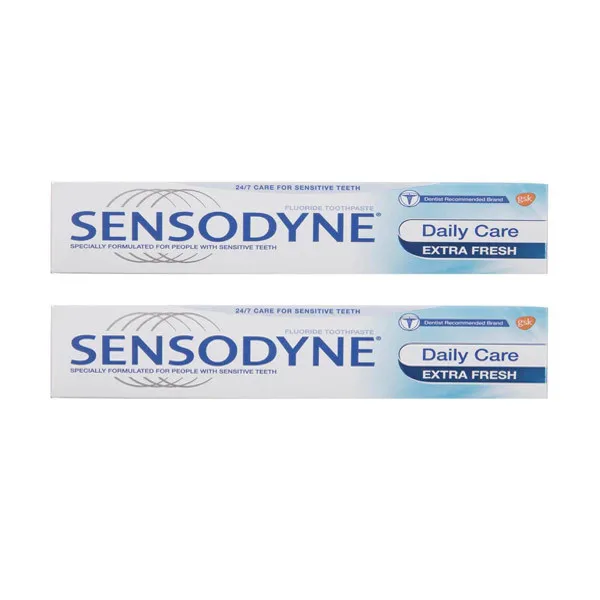خمیر دندان سنسوداین سری Daily Care مدل Extra Fresh حجم 75 میلی لیتر مجموعه 2 عددی - تصویر 2