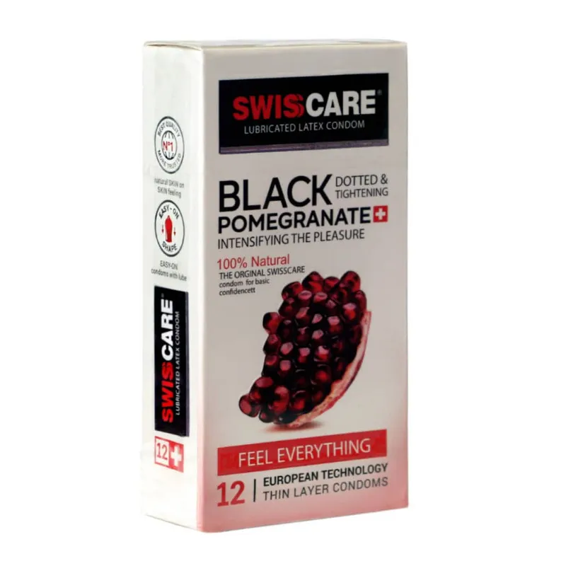 کاندوم سویس کر مدل BLACK POMEGRANATE بسته 12 عددی - تصویر 2