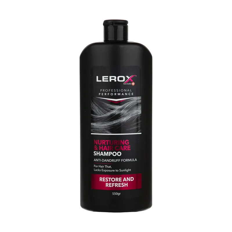 شامپو مو تقویتکننده مو لروکس مخصوص موهای آسیبدیده و خشک، وزن 550 گرم مدل Nurturing & Hair Care، ترمیمکننده، براقکننده، برطرفکننده وز مو، الکتریسیته مو و لطافتبخش با عصاره جلبک گالبنا - تصویر 2