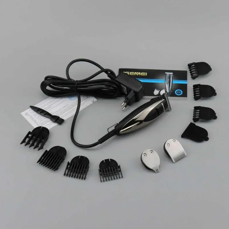 ماشین اصلاح موی سر و صورت جیمی مدل GM-830 با تیغه استیل ضد زنگ، برش مستقیم، قابلیت تنظیم سرعت، 7 شانه اصلاح از 0.2 تا 9 میلیمتر، وزن 200 گرم و منبع تغذیه برق با آداپتور - تصویر 6