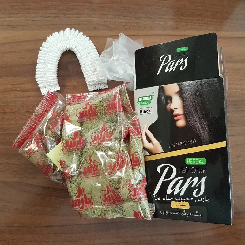پودر رنگ مو پارس محبوب حناء یزد شماره 3 وزن ۱۰۰ گرم رنگ مشکی طبیعی - تصویر 2