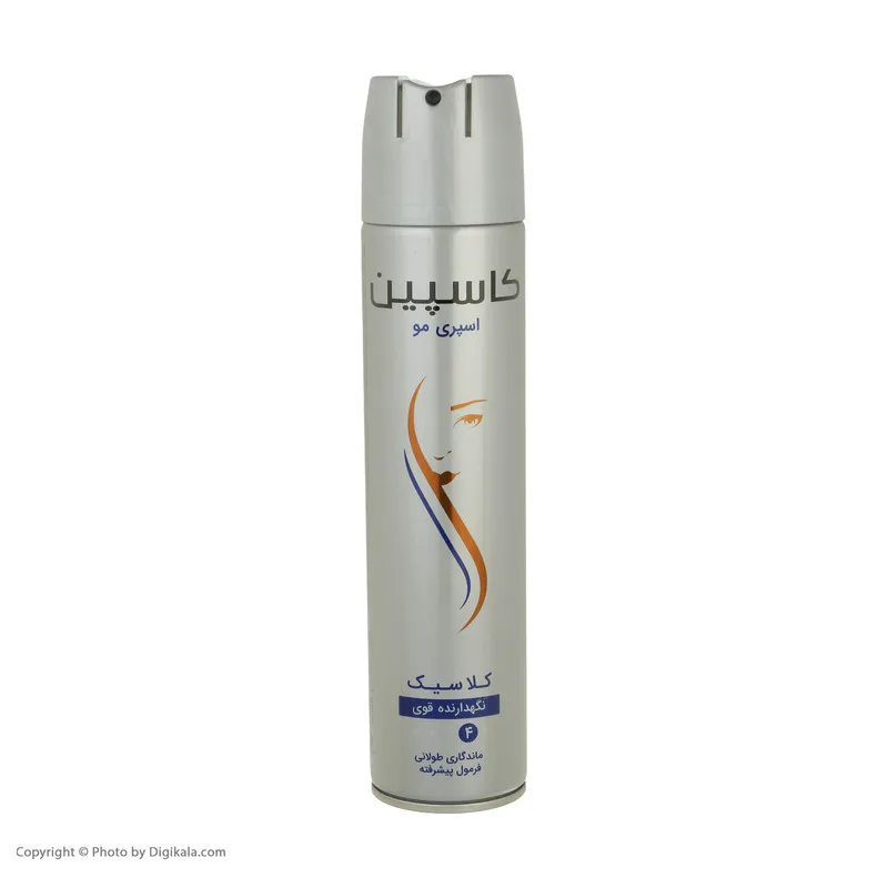 اسپری حالت دهنده مو کاسپین 250 میلی لیتری مدل کلاسیک با ویژگی نگهدارندگی بالا و پوشش قوی بدون ایجاد چسبندگی مو - تصویر 4