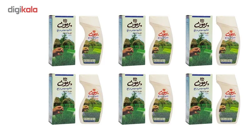 شامپو سبوس برنج مخصوص موهای چرب پرمون حجم 250 گرم - بسته 6 عددی - تصویر 3
