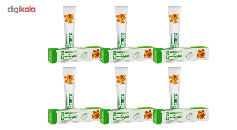 خمیر دندان گیاهی هربکس حاوی بره موم 100 گرم بسته 6 عددی - تصویر 3