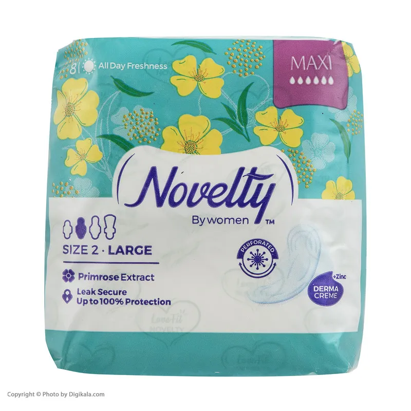 نوار بهداشتی بالدار ناولتی مدل Maxi Chamomile سایز بزرگ بسته 8 عددی - تصویر 3