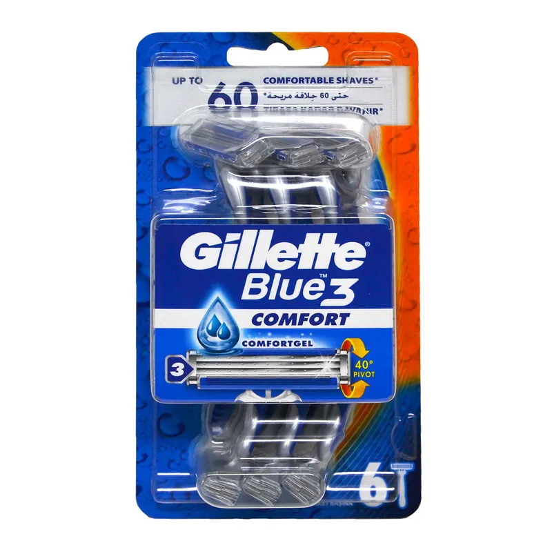 خود تراش ژیلت مدل Blue3 Comfort بسته 6 عددی - تصویر 3