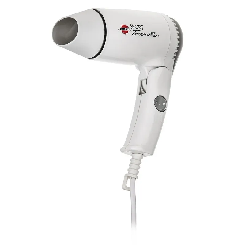 سشوار مسافرتی 1100 وات پارس خزر مدل HD-861P، موتور DC، وزن 340 گرم، المنت فلز، دارای سری متمرکز‌کننده با ویژگی صاف‌کنندگی - تصویر 2