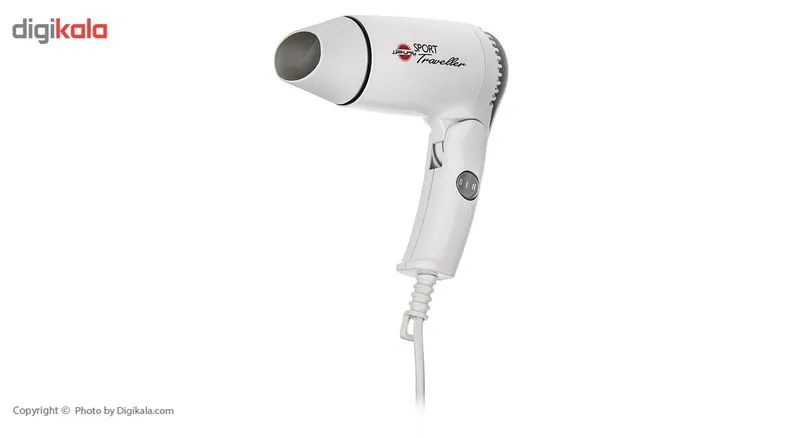 سشوار مسافرتی 1100 وات پارس خزر مدل HD-861P، موتور DC، وزن 340 گرم، المنت فلز، دارای سری متمرکز‌کننده با ویژگی صاف‌کنندگی - تصویر 3
