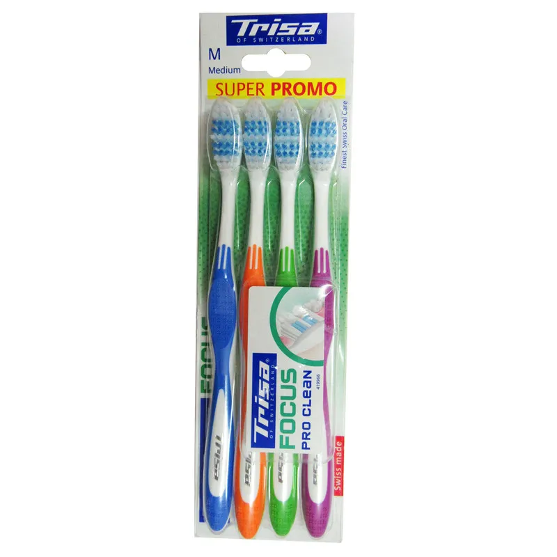 مسواک تریسا سری Super Promo مدل Focus Pro Clean با برس متوسط بسته 4 عددی - تصویر 2