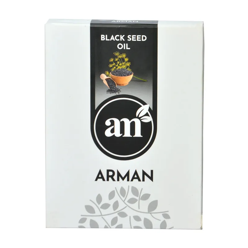 روغن سیاه دانه آرمان 60 میلیلیتر مناسب انواع پوست با ویتامینهای A ،B3 ،C ،D ،E رفع آکنه، درمان پسوریازیس، نرمکننده پوست، آبرسان مو و بهبود علائم آرتروز مفصلی - تصویر 3