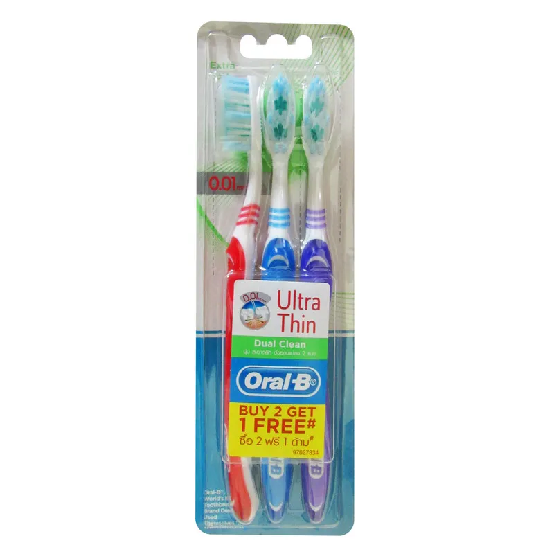 مسواک اورال-بی سری Ultra Thin مدل Dual Clean با برس خیلی نرم بسته 3 عددی - تصویر 2