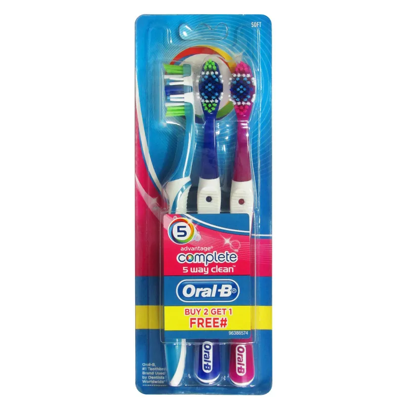 مسواک اورال-بی سری Advantage Complete مدل 5Way Clean با برس نرم بسته 3 عددی - تصویر 3