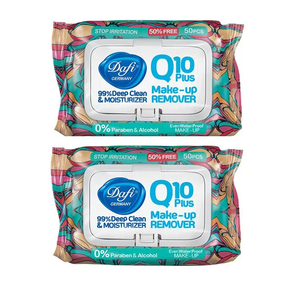 دستمال مرطوب پاک کننده آرایش Q10 مجموعه 2 عددی - تصویر 2
