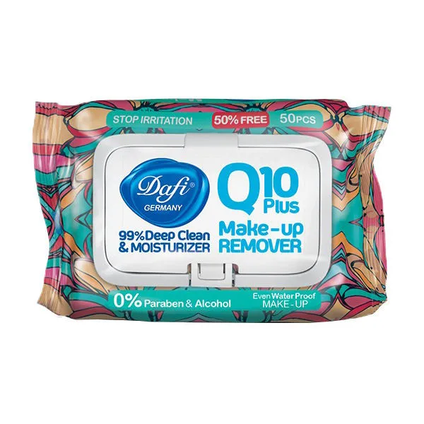 دستمال مرطوب پاک کننده آرایش Q10 مجموعه 2 عددی - تصویر 3