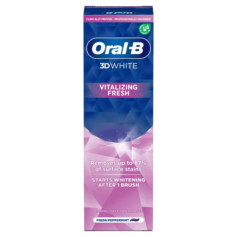 خمیر دندان اورال-بی مدل 3D WHITE مدل VITALIZE حجم 75 میلی لیتر - تصویر 2