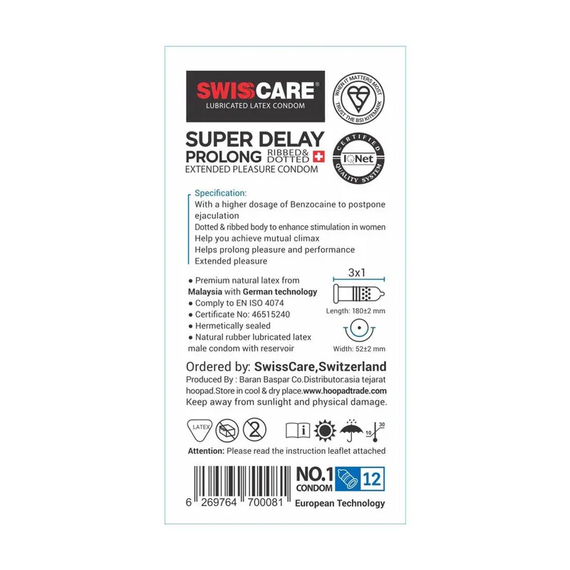 کاندوم سوئیس کر مدل SUPER DELAY بسته 12 عددی - تصویر 2