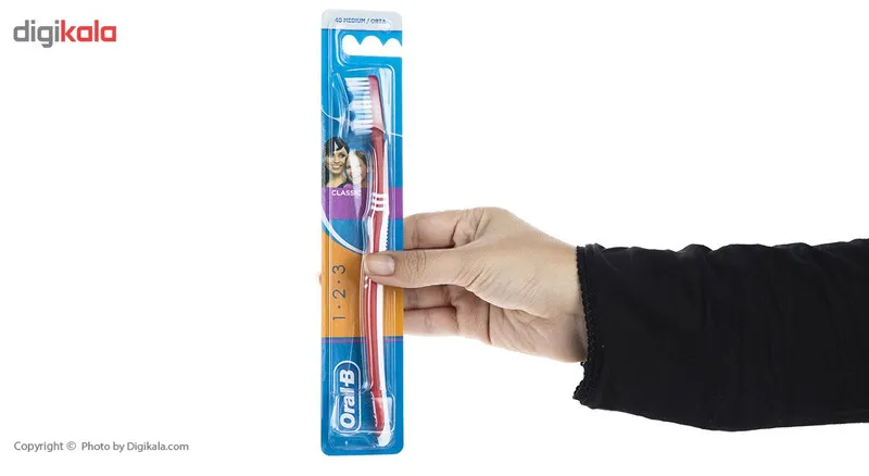مسواک اورال-بی مدل Clasic 1-2-3 با برس متوسط - تصویر 3