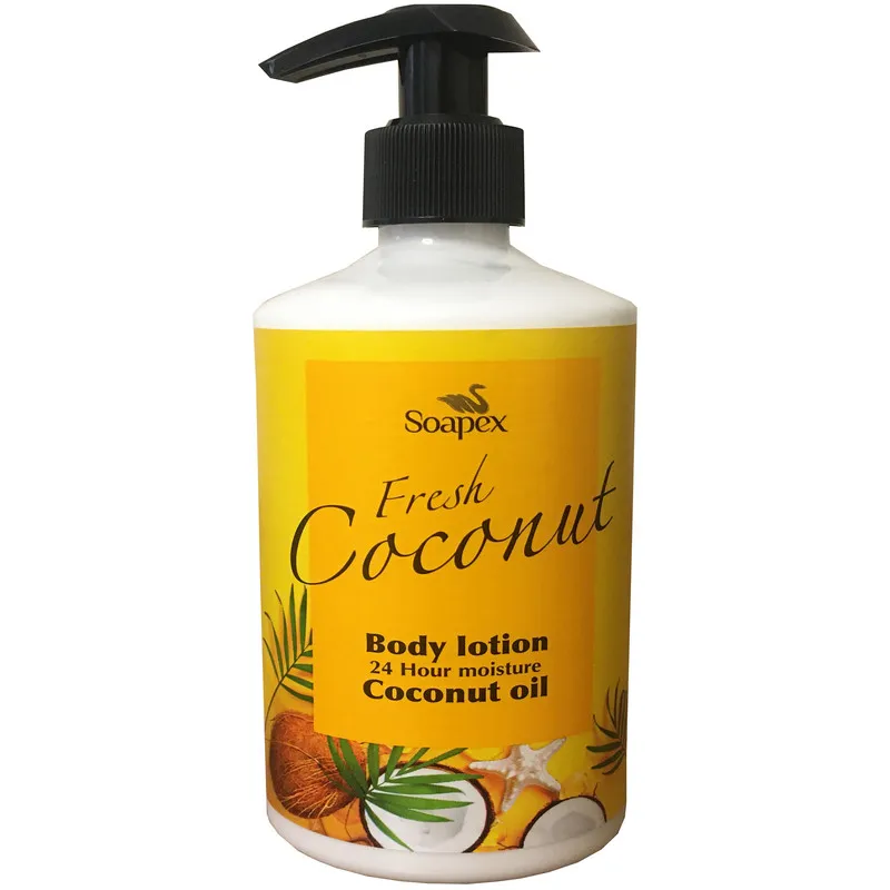 لوسیون بدن مرطوب‌کننده بانوان سوپکس مدل Coconut oil حجم 350 میلی‌لیتر با ترکیبات گلیسیرین و اوره و بسته‌بندی پمپی - تصویر 2
