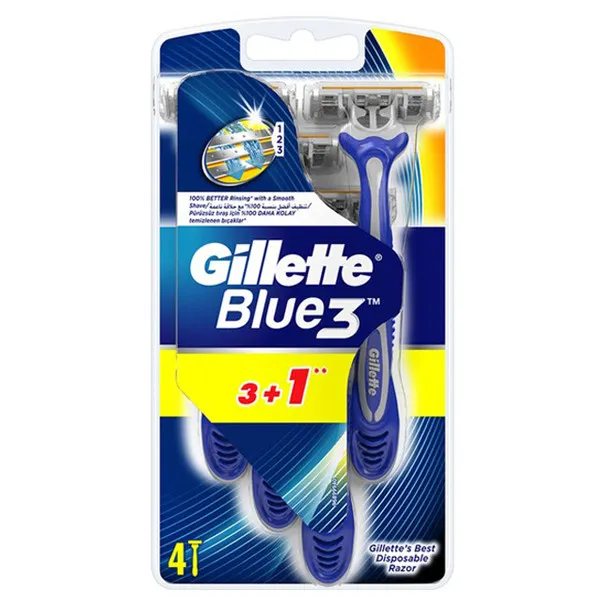 خود تراش ژیلت مدل Blue 3 بسته 4 عددی