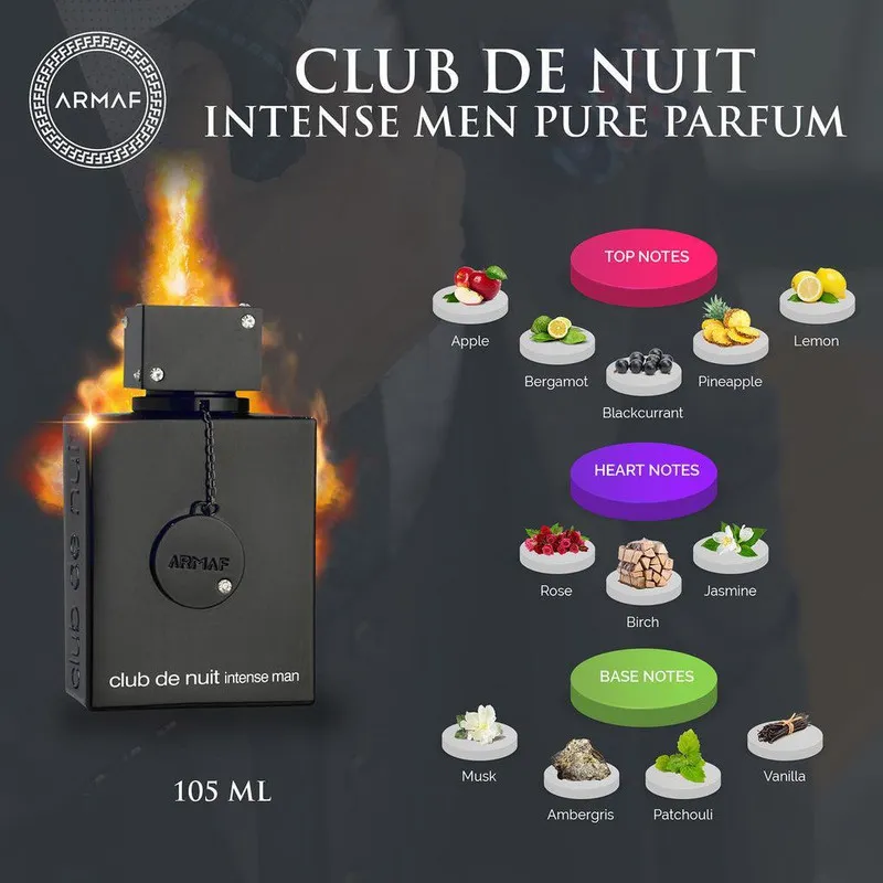 تستر ادو تویلت مردانه آرماف مدل Club De Nuit Intense Man حجم 105 میل لیتر - تصویر 2